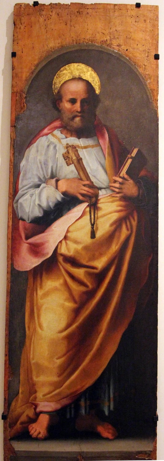 Perin del Vaga - 172, Polittico di sant'Eradmo, San Pietro, Accademia Ligustica di Belle Arti, Genova, dettaglio